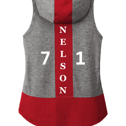 CHOP Tomahawk Logo - Ladies Two-toned Sleeveless Dri-fit hoodie