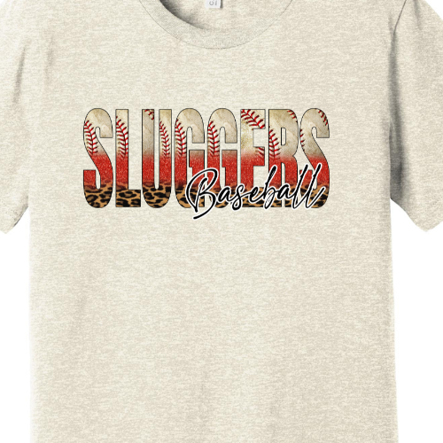 SLUGGERS LEOPARD DESIGN ADULT T-SHIRT
