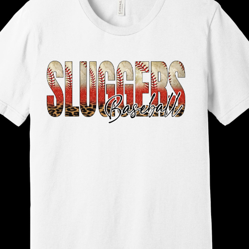SLUGGERS LEOPARD DESIGN ADULT T-SHIRT