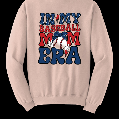 In My Baseball Mom Era Adult Crewneck Sweatshirt