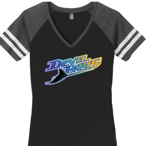DEVIL RAYS LADIES V-NECK GAME TEE