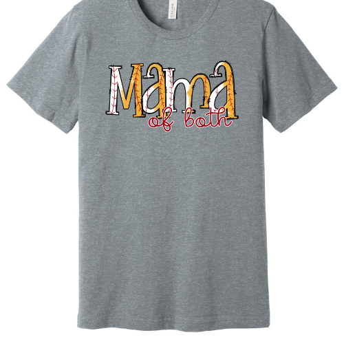 Mama of Both - Baseball/Softball Adult T-Shirt
