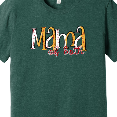 Mama of Both - Baseball/Softball Adult T-Shirt