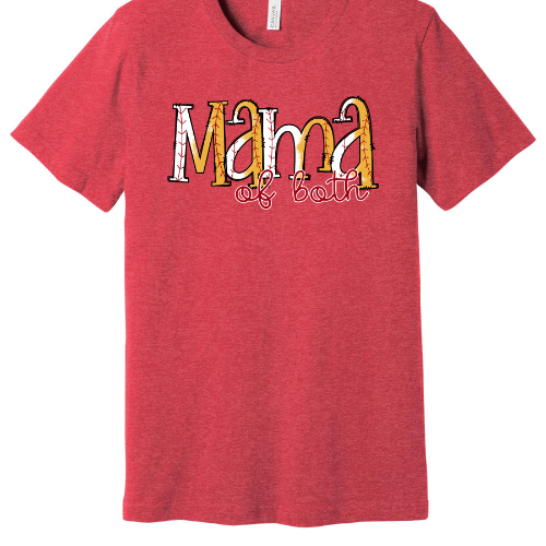 Mama of Both - Baseball/Softball Adult T-Shirt