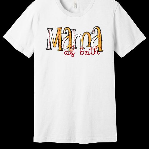 Mama of Both - Baseball/Softball Adult T-Shirt