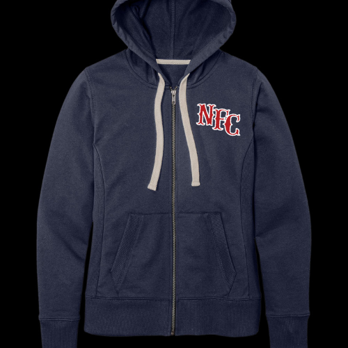 Ladies Navy Full Zip Hoodie - NF Chop Logos