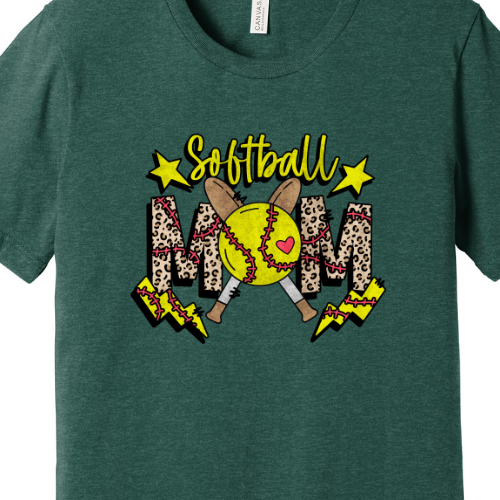 Softball Mom - Leopard Adult T-Shirt