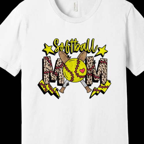 Softball Mom - Leopard Adult T-Shirt