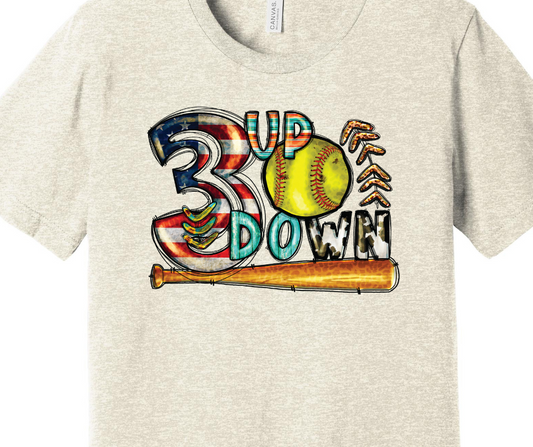 3 Up, 3 Down Adult T-shirt