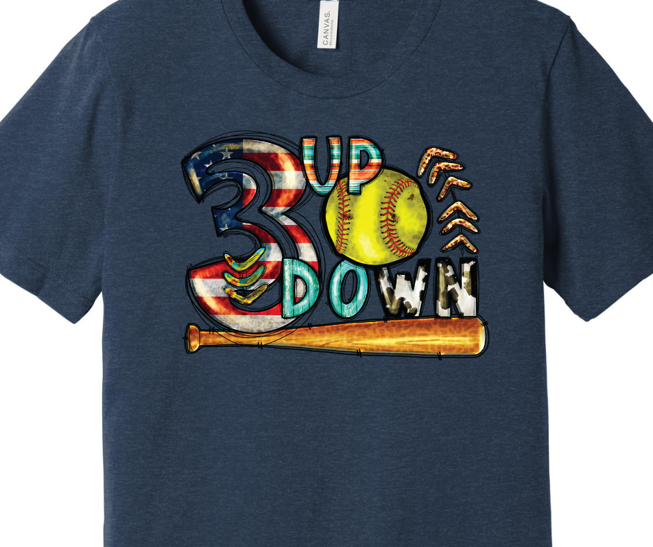3 Up, 3 Down Adult T-shirt