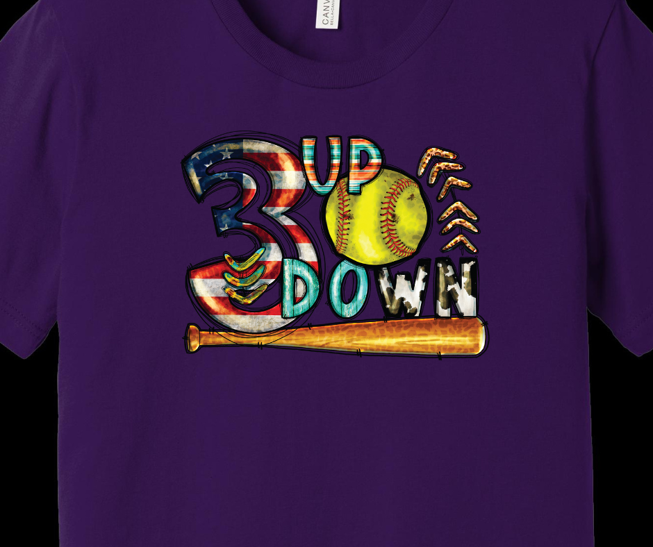 3 Up, 3 Down Adult T-shirt