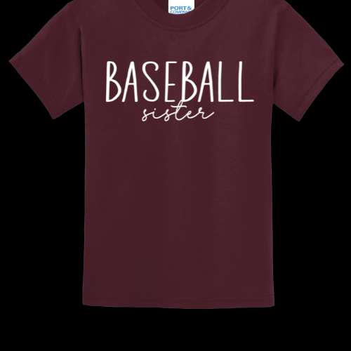 Baseball sister - script t-shirt