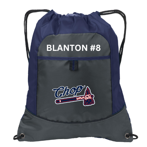 NAVY DRAWSTRING BAG WITH LOGO