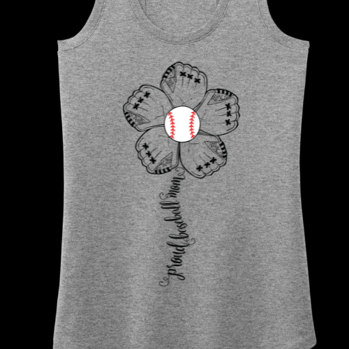 Proud Baseball Mom: Triblend Ladies Racerback Tank