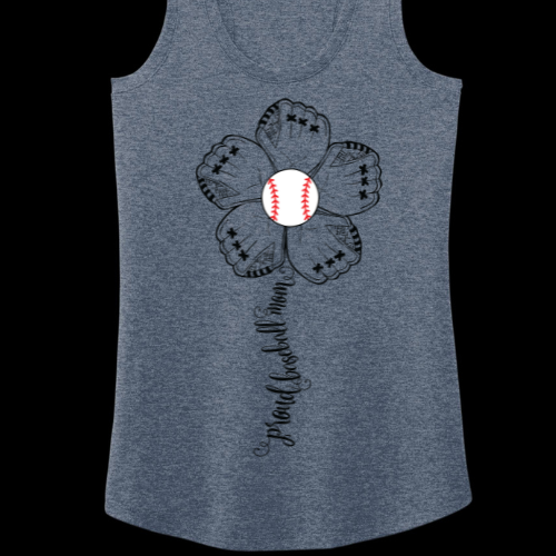 Proud Baseball Mom: Triblend Ladies Racerback Tank