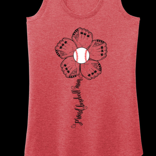 Proud Baseball Mom: Triblend Ladies Racerback Tank