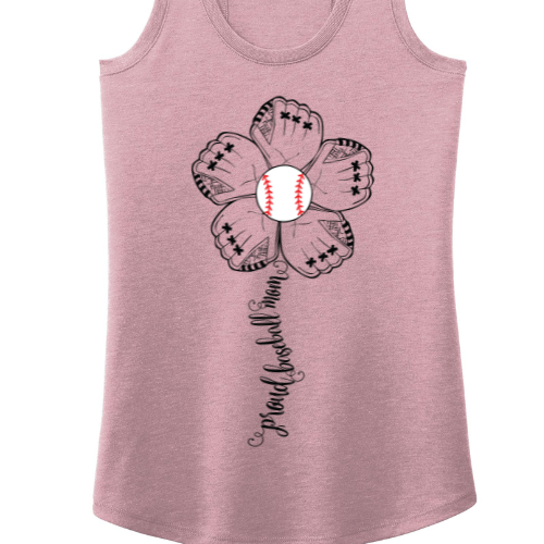 Proud Baseball Mom: Triblend Ladies Racerback Tank