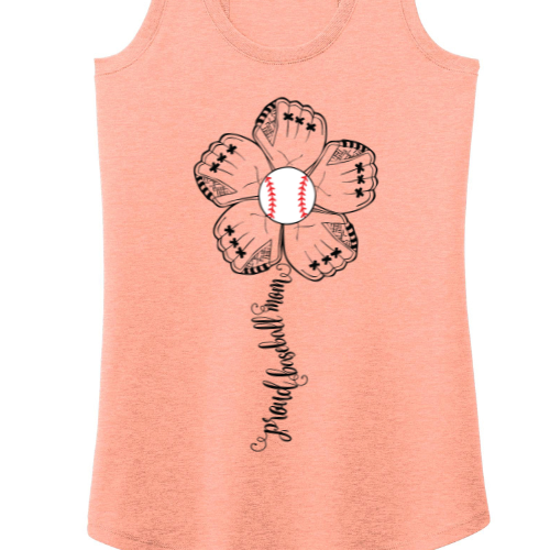 Proud Baseball Mom: Triblend Ladies Racerback Tank