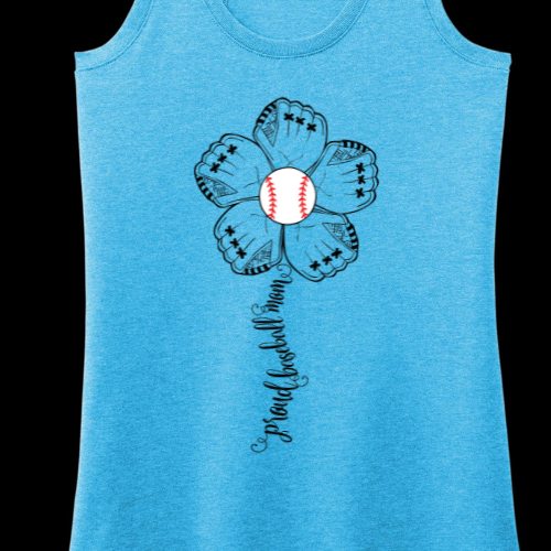 Proud Baseball Mom: Triblend Ladies Racerback Tank