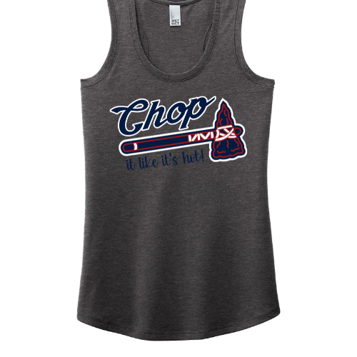 Chop it Like It's Hot Logo: Triblend Ladies Racerback Tank
