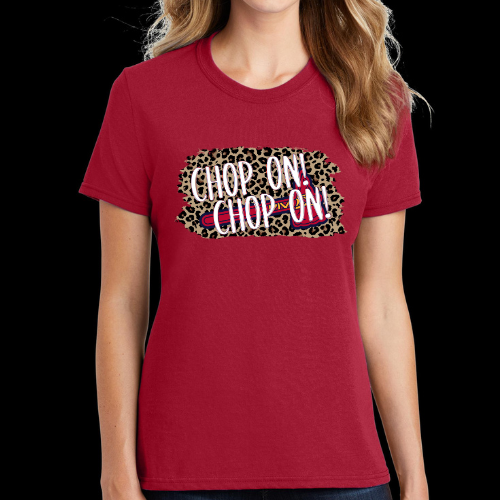 Chop On! Leopard Design Ladies T-shirt