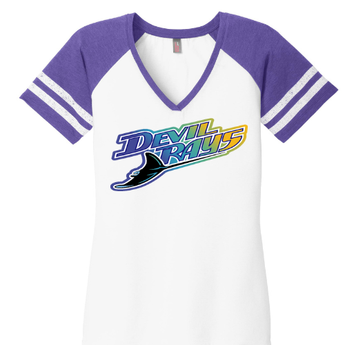 DEVIL RAYS LADIES V-NECK GAME TEE