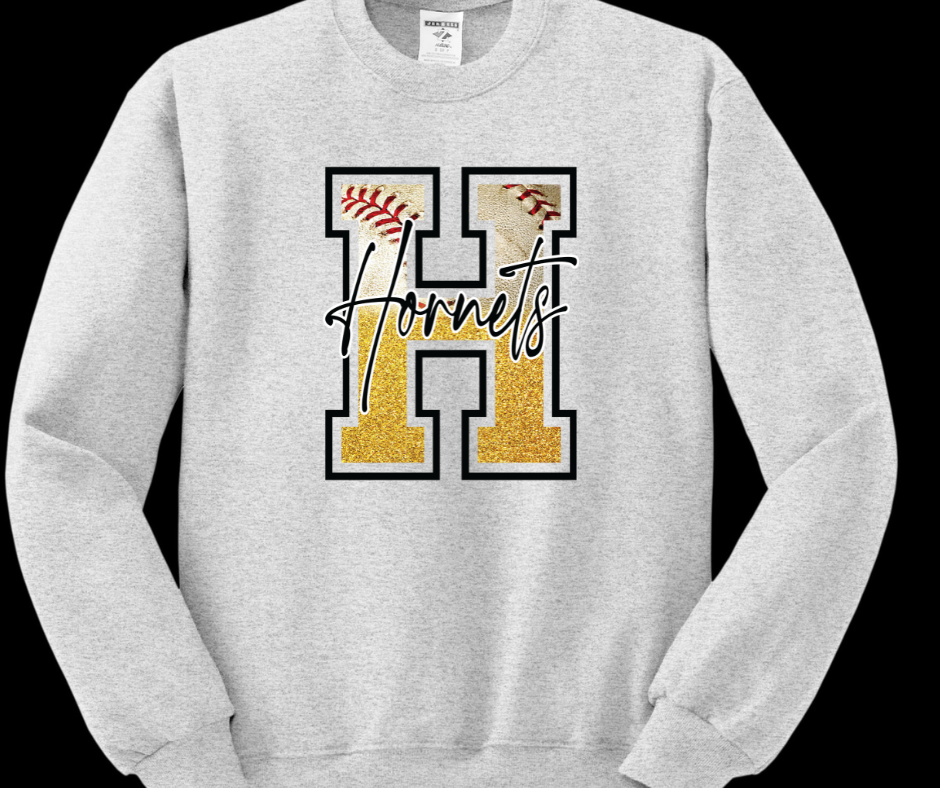 Hornets "H" Baseball Crewneck Sweatshirt