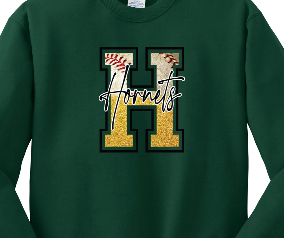 Hornets "H" Baseball Crewneck Sweatshirt