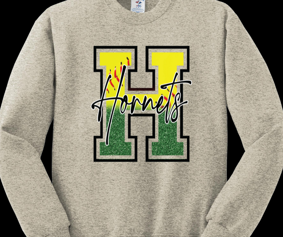 Hornets "H" Softball Crewneck Sweatshirt