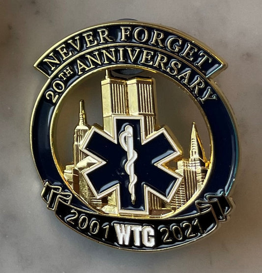 Rare Find | Limited Edition Firefighter EMS Star of Life  Never Forget 9-11-01 20th Anniversary Pin