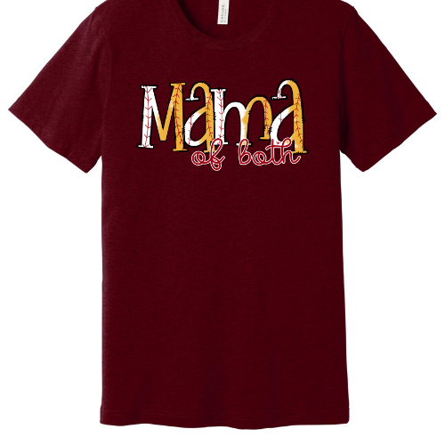 Mama of Both - Baseball/Softball Adult T-Shirt
