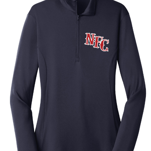 CHOP - Ladies Navy Sportek 1/4 zip Dri-Fit Long Sleeve Pullover