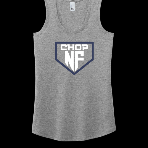 NF Chop Team Navy Logo: Triblend Ladies Racerback Tank