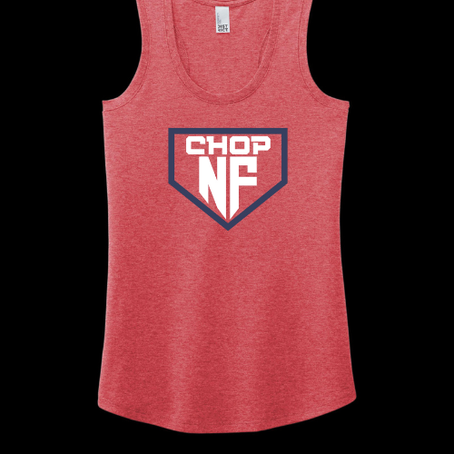 NF Chop Team Navy Logo: Triblend Ladies Racerback Tank