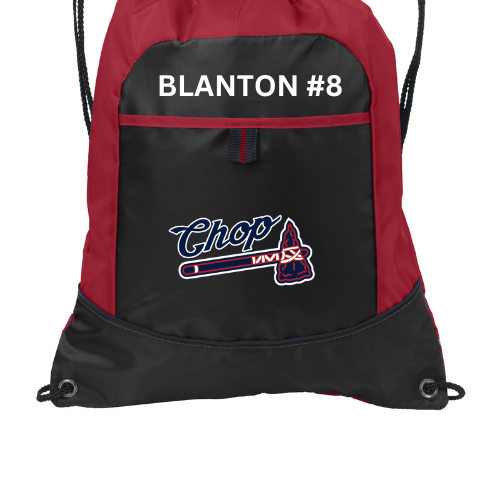 RED DRAWSTRING BAG WITH LOGO