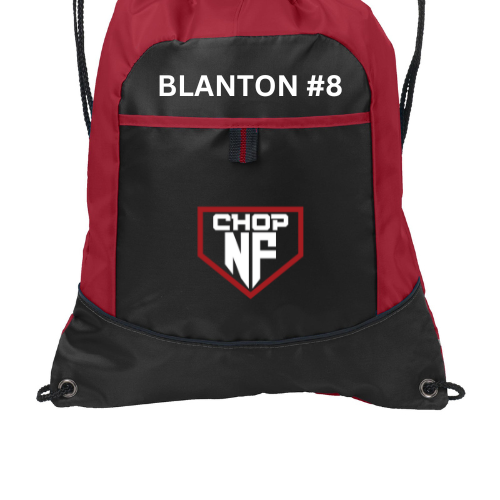 RED DRAWSTRING BAG WITH LOGO